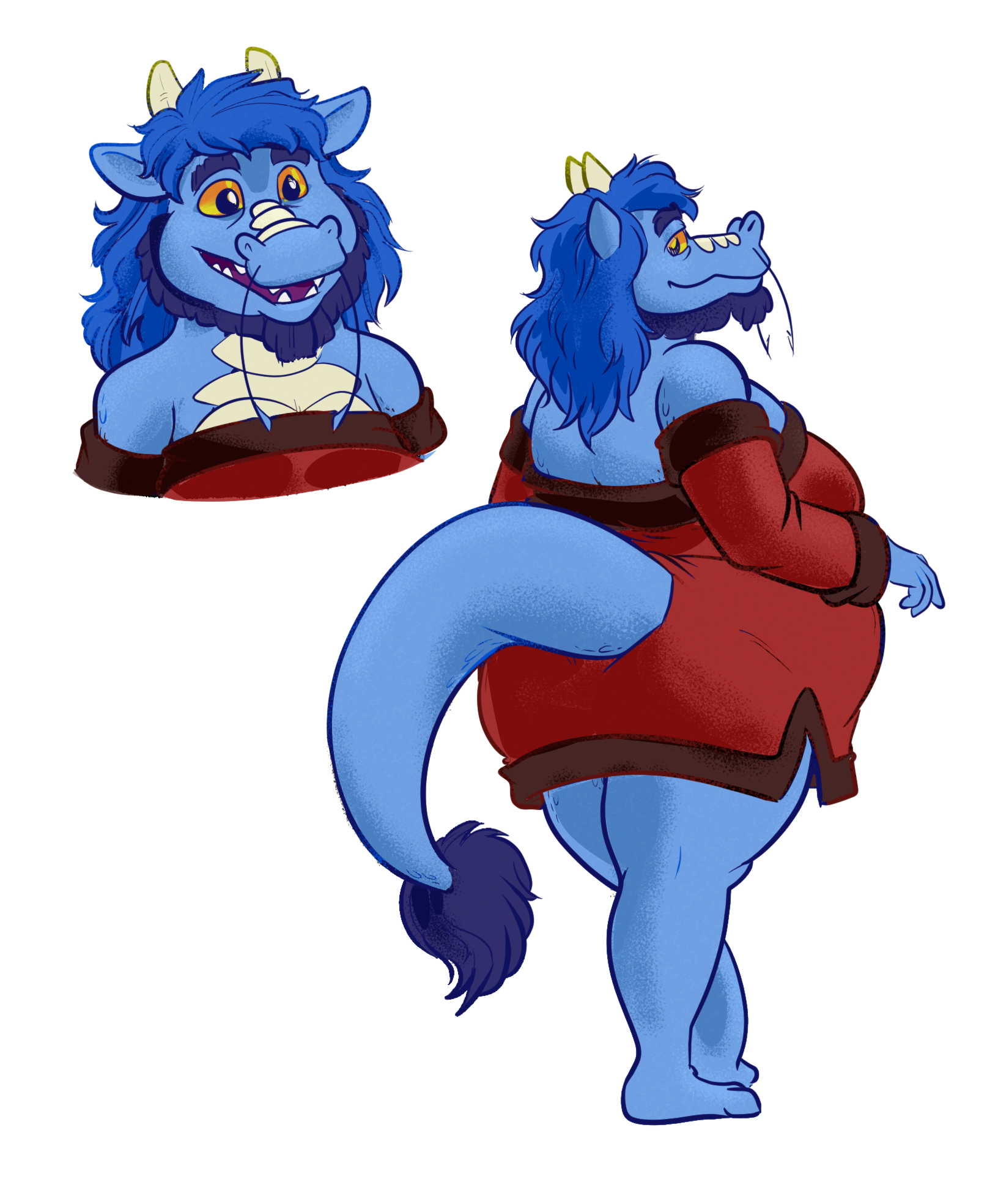 a smiling nonbinary Eastern dragon lady, pictured smiling earnestly in cameo and rather more coyly in a full-length three-quarter view