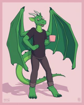 thumbnail of 'the greenest dragon [commission]' piece